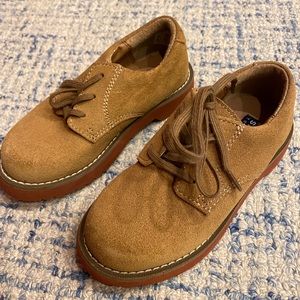 Like New Sperry Tevin Oxford Tan Buck Suede Leather Dress Shoes - 9.5 (Toddler)